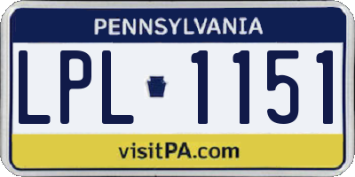 PA license plate LPL1151