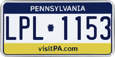 PA license plate LPL1153
