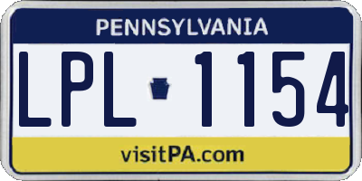 PA license plate LPL1154