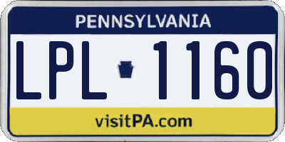 PA license plate LPL1160