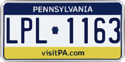 PA license plate LPL1163