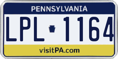 PA license plate LPL1164
