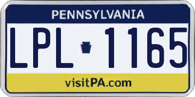 PA license plate LPL1165