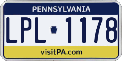 PA license plate LPL1178