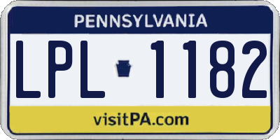 PA license plate LPL1182