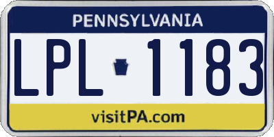 PA license plate LPL1183