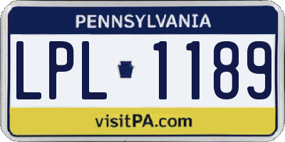 PA license plate LPL1189