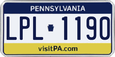 PA license plate LPL1190