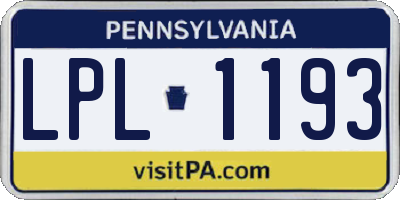 PA license plate LPL1193