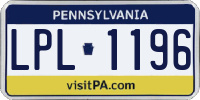 PA license plate LPL1196