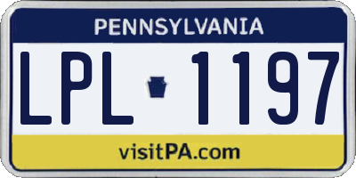 PA license plate LPL1197