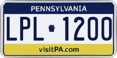 PA license plate LPL1200