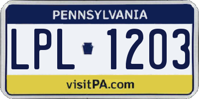 PA license plate LPL1203