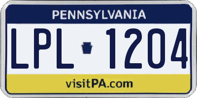 PA license plate LPL1204