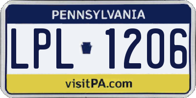 PA license plate LPL1206