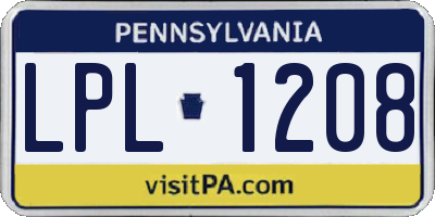 PA license plate LPL1208
