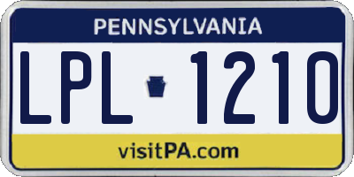 PA license plate LPL1210
