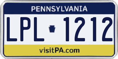 PA license plate LPL1212