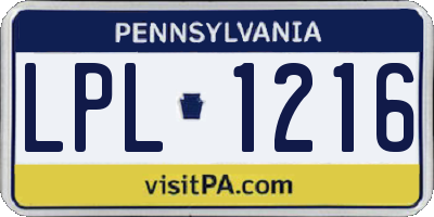 PA license plate LPL1216