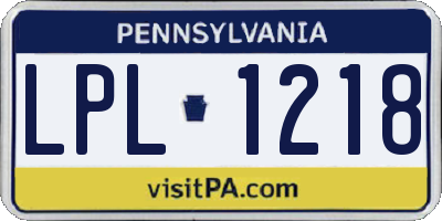PA license plate LPL1218