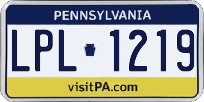 PA license plate LPL1219