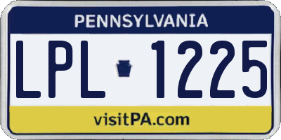 PA license plate LPL1225