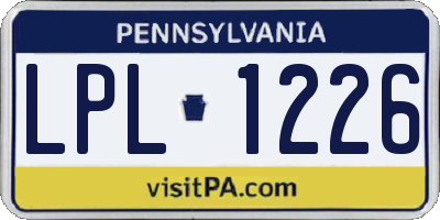 PA license plate LPL1226