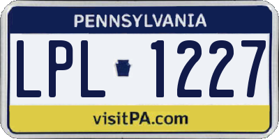 PA license plate LPL1227
