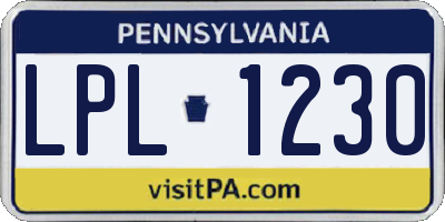 PA license plate LPL1230