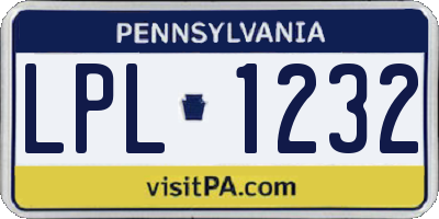 PA license plate LPL1232