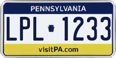 PA license plate LPL1233