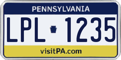 PA license plate LPL1235