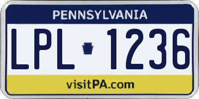 PA license plate LPL1236
