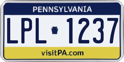 PA license plate LPL1237