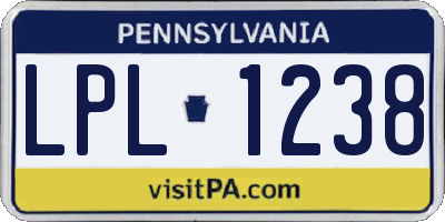 PA license plate LPL1238