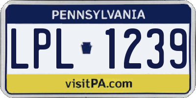 PA license plate LPL1239
