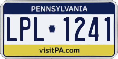 PA license plate LPL1241