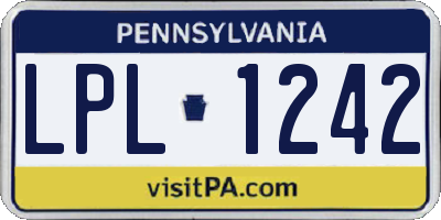 PA license plate LPL1242
