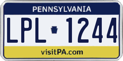 PA license plate LPL1244