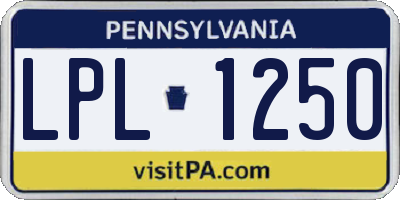 PA license plate LPL1250