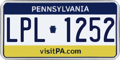 PA license plate LPL1252
