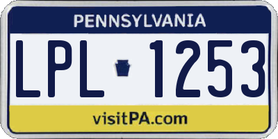 PA license plate LPL1253