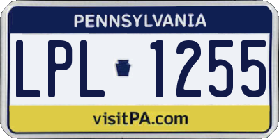 PA license plate LPL1255