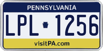 PA license plate LPL1256