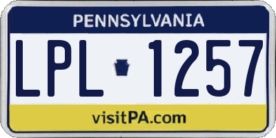 PA license plate LPL1257
