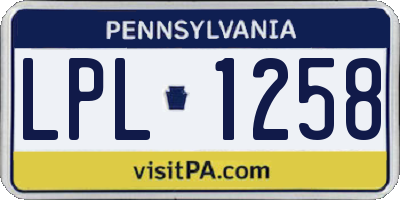 PA license plate LPL1258