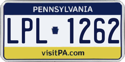 PA license plate LPL1262