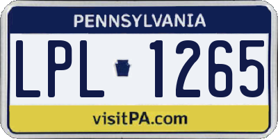 PA license plate LPL1265