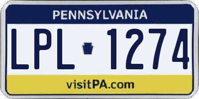 PA license plate LPL1274