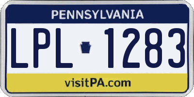 PA license plate LPL1283